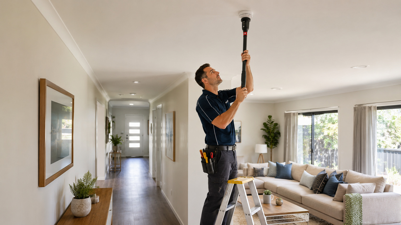 Residential smoke alarm testing