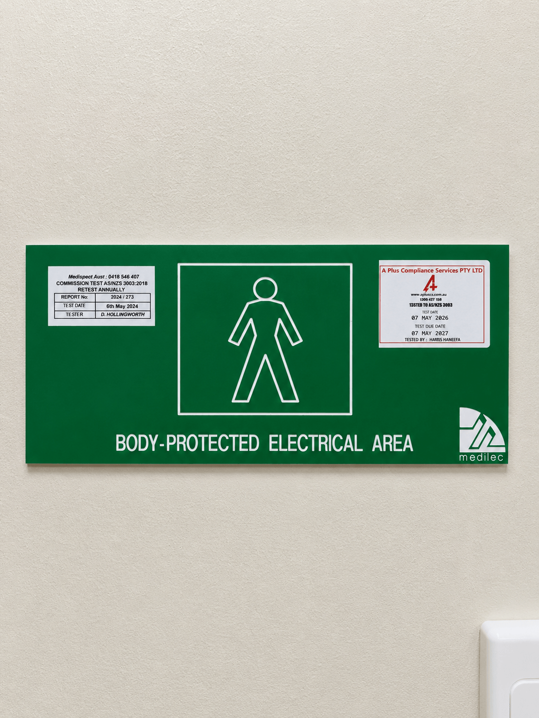Patient area electrical verification testing in a healthcare facility