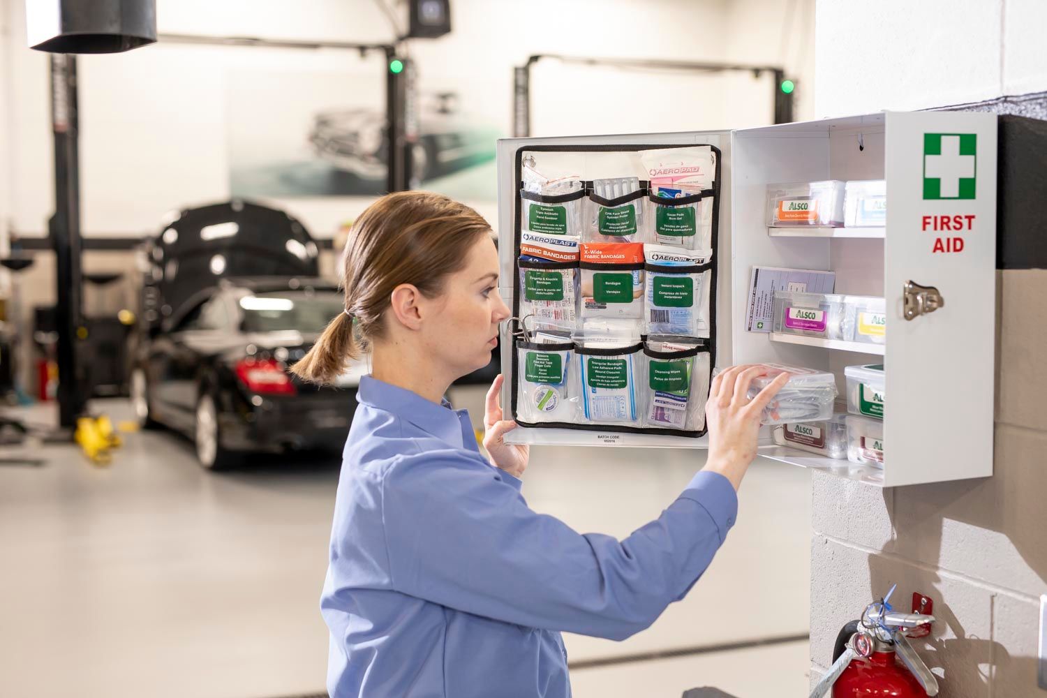 Workplace first aid kit servicing